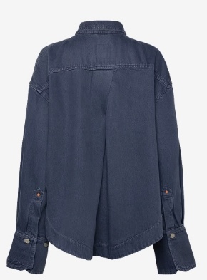 BOSS Dames Getailleerde Oversized Blouse, blauw