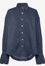 BOSS Dames Getailleerde Oversized Blouse, blauw