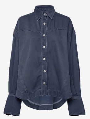 BOSS Dames Getailleerde Oversized Blouse, blauw