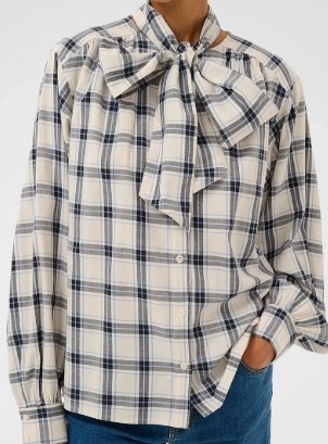 Part Two Dames Geruite Blouse, blauw