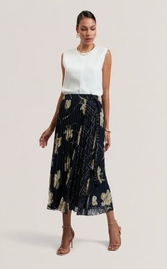 Ted Baker London Dames Flora Lange Rok, blauw