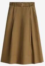 Tommy Hilfiger Dames Knielange Linnen Rok,  olijfgroen