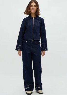 mbyM Dames Denim Tussenjas, blauw