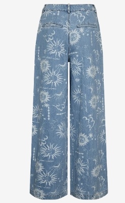 Nümph Dames Wijde Spijkerbroek, blauw