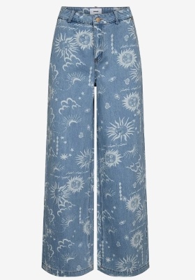 Nümph Dames Wijde Spijkerbroek, blauw