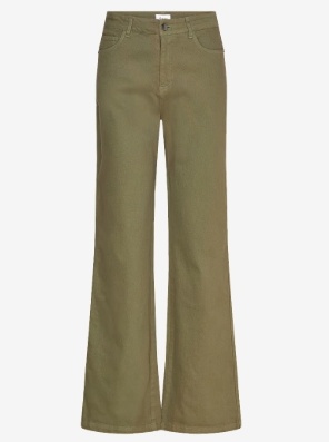 Saint Tropez Dames Wijde Spijkerbroek, legergroen