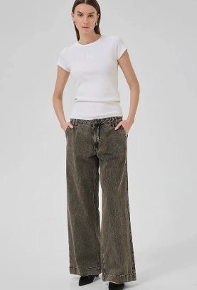 My Essential Wardrobe Dames Wijde Jeans, grijs