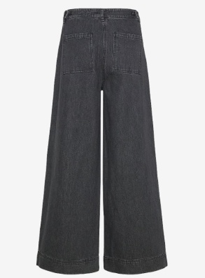 Rue de Tokyo Dames Wijde Jeans, zwart