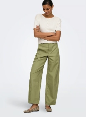 JDY Dames Wijde Pantalon, groen