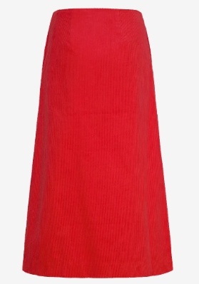 nué notes Dames Lange Corduroy Rok, rood