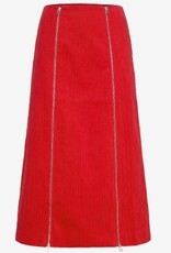 nué notes Dames Lange Corduroy Rok, rood