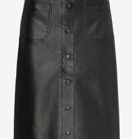 Munthe Oxus Leren Rok, zwart