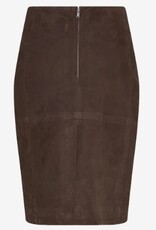 2NDDAY Dames suède Leren Rok, bruin