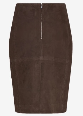 2NDDAY Dames suède Leren Rok, bruin