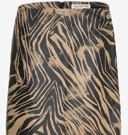 Munthe Oxus Korte Leren Rok, bruin