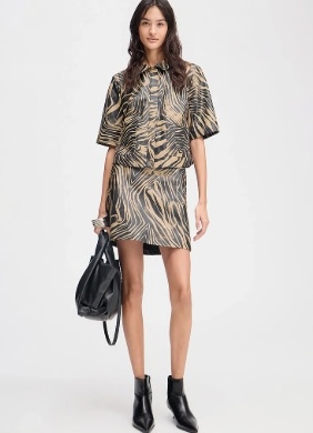 Munthe Dames Korte Leren Rok, bruin