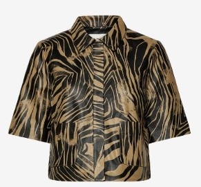 Munthe Dames Leren Overhemd , bruin