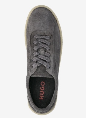 HUGO Heren Lage Suèdeleer Sneakers, grijs