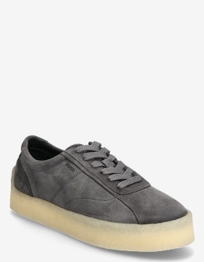 HUGO Heren Lage Suèdeleer Sneakers, grijs
