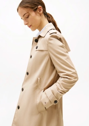 Tommy Hilfiger Dames COTTON SB HOODED Trenchcoat, beige