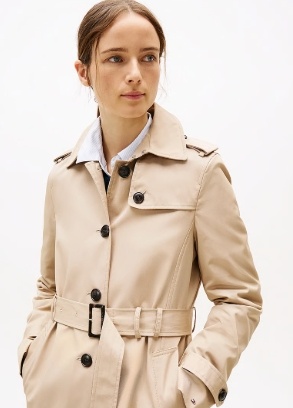 Tommy Hilfiger Dames COTTON SB HOODED Trenchcoat, beige