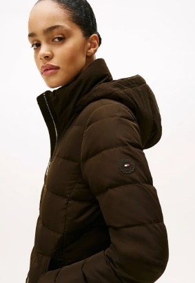 Tommy Hilfiger  Dames winterjas, donkerbruin