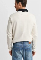 GANT Rugby Heren Lange Mouwen Poloshirt, zwart