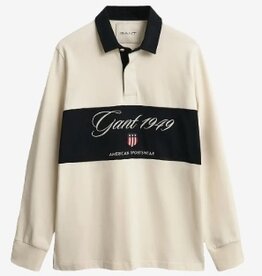 GANT Rugby Lange Mouwen Poloshirt, zwart