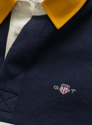 GANT Rugby Heren Lange Mouwen Poloshirt, blauw