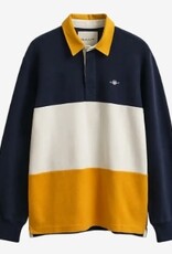 GANT Rugby Heren Lange Mouwen Poloshirt, blauw