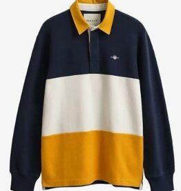 GANT Heren Lange Mouwen Poloshirt, blauw