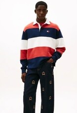 Tommy Jeans Rugby Heren Lange Poloshirt, blauw