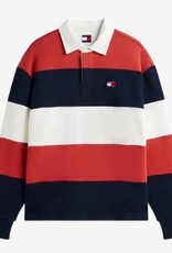 Tommy Jeans Rugby Heren Lange Poloshirt, blauw