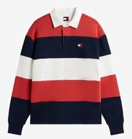 Tommy Jeans Heren Lange Poloshirt, blauw