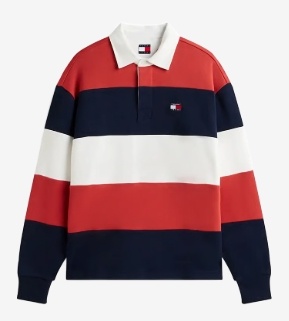 Tommy Jeans Rugby Heren Lange Poloshirt, blauw