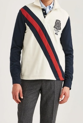 Morris Rugby Heren Lange Poloshirt, creme