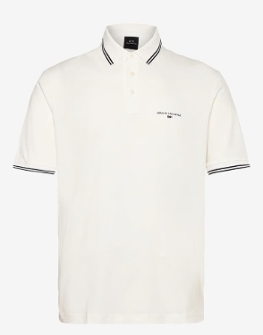Armani Exchange Heren Slim Fit Poloshirt, wit