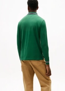 Tommy Hilfiger Rugby Heren Lange Mouwen Poloshirt, groen