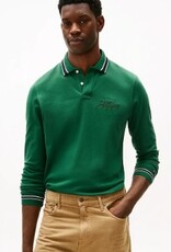Tommy Hilfiger Rugby Heren Lange Mouwen Poloshirt, groen