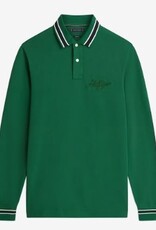 Tommy Hilfiger Rugby Heren Lange Mouwen Poloshirt, groen