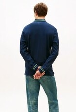 Tommy Hilfiger Rugby Heren Lange Mouwen Poloshirt, blauw