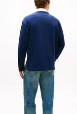 Tommy Hilfiger Rugby Heren Lange Mouwen Poloshirt, blauw