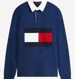 Tommy Hilfiger Heren Lange Mouwen Poloshirt, blauw