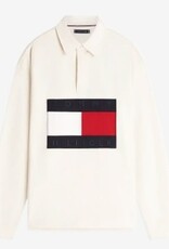 Tommy Hilfiger Rugby Heren Lange Mouwen Poloshirt, ivory