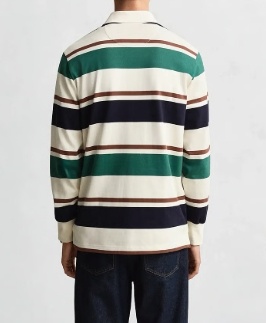 GANT Rugby Heren Lange Mouwen Poloshirt, ivory