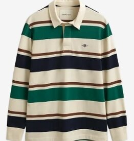 GANT Heren Lange Mouwen Poloshirt, ivory