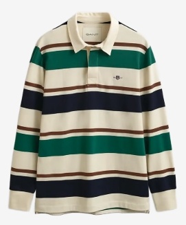 GANT Rugby Heren Lange Mouwen Poloshirt, ivory