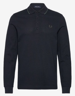Fred Perry Heren Lange Mouwen Poloshirt, blauw