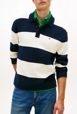 Tommy Hilfiger Heren Lange Mouwen Poloshirt, blauw