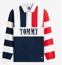 Tommy Jeans Rugby Lange Mouwen Poloshirt, rood